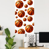 Vallende Ballen Motivatie Basketbal Kunstwerk Poster (Thuiskantoor)