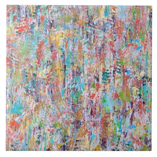 Vallende bladeren 6 x 6 keramische Tegel Tegeltje (Voorkant)