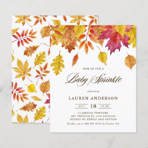 Vallende bladeren Autumn Baby Sprinkle Invitation