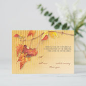 Vallende bladeren - Autumn Herfst Ontvangst Uitnod Kaart (Staand voorkant)