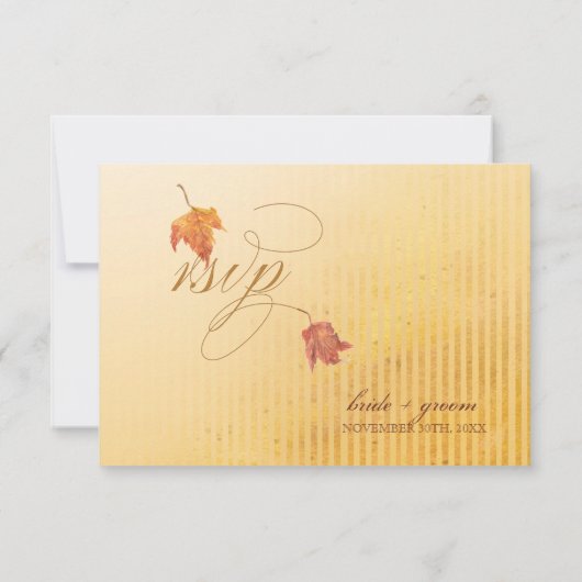 Vallende bladeren - Autumn Herfst Ontvangst Uitnod Kaart (Achterkant)