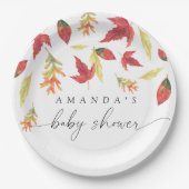 Vallende bladeren Baby shower Papieren Bordje (Voorkant)