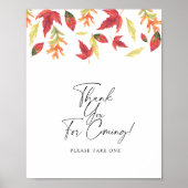 Vallende bladeren - Bedankt voor het komen Poster (Voorkant)