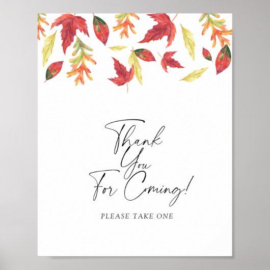 Vallende bladeren - Bedankt voor het komen Poster (Voorkant)