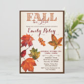 Vallende bladeren bruids douche uitnodiging (Staand voorkant)