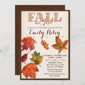 Vallende bladeren bruids douche uitnodiging (Voorkant / Achterkant)