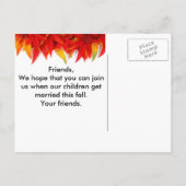 Vallende bladeren bruiloft aankondiging Briefkaart (Achterkant)