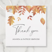 Vallende bladeren - Bruiloft Dank U Bedankjes Labels (Voorkant)