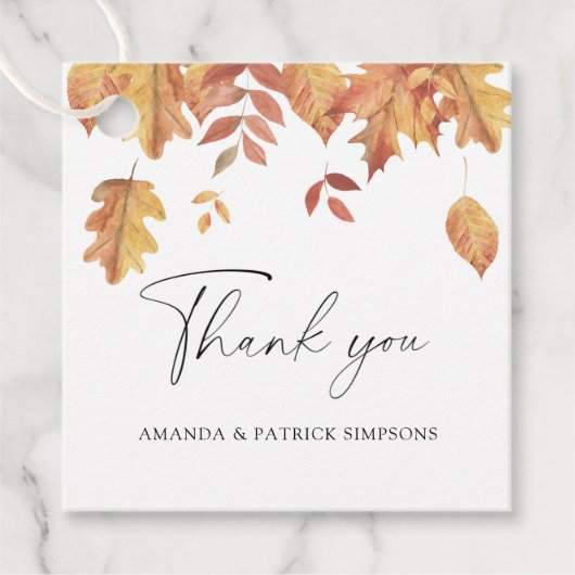 Vallende bladeren - Bruiloft Dank U Bedankjes Labels (Voorkant)
