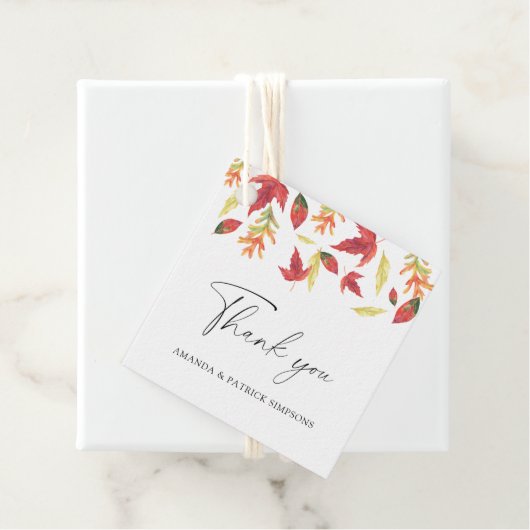 Vallende bladeren - Bruiloft Dank U Bedankjes Labels (In situ)