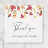 Vallende bladeren - Bruiloft Dank U Bedankjes Labels (Voorkant)