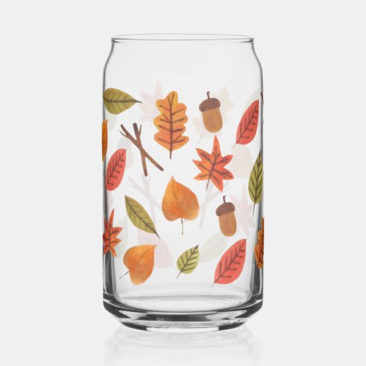 Vallende bladeren Cosy Autumn Coffee Mok Blikvorm Glas (Links)