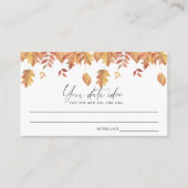 Vallende bladeren - Date nacht ideeën \ Date jar Informatiekaartje (Voorkant)