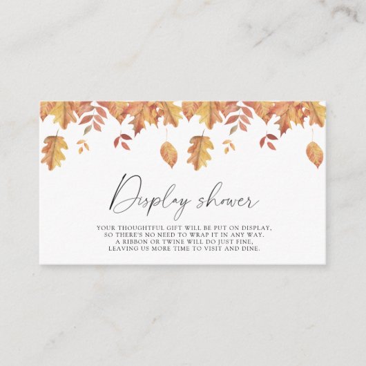 Vallende bladeren - Display douche Informatiekaartje (Voorkant)