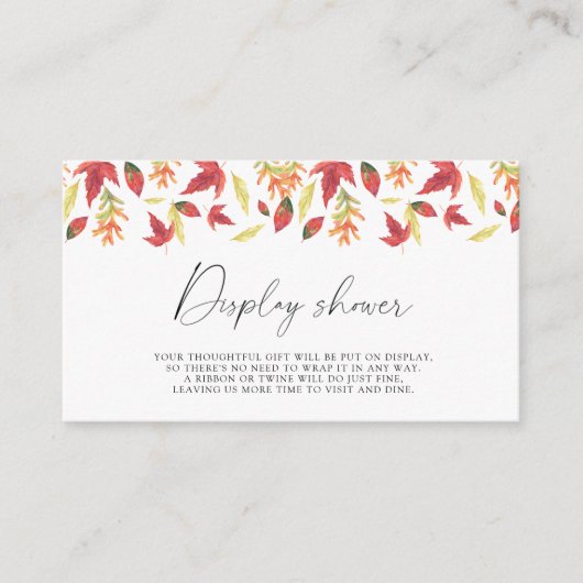 Vallende bladeren - Display douche Informatiekaartje (Voorkant)