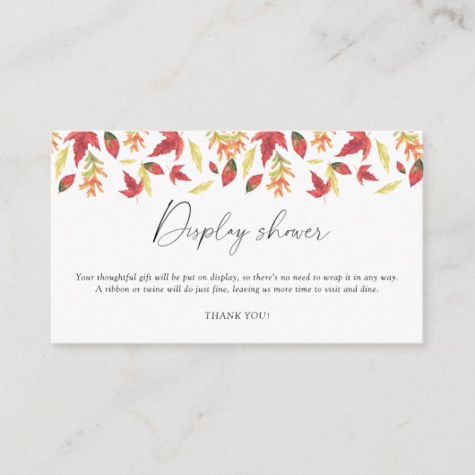 Vallende bladeren elegant - display douche informatiekaartje (Voorkant)