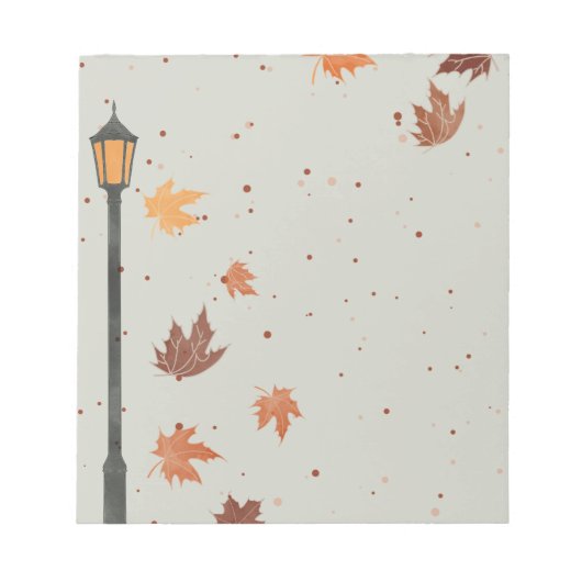 Vallende bladeren en lichten notitieblok (Voorkant)