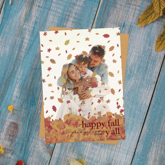 VALLENDE BLADEREN FOTO FEESTDAGENKAART