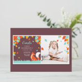 Vallende bladeren Fox Foto Kaart (Staand voorkant)