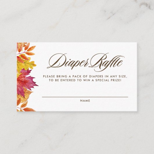 Vallende bladeren Garland Baby shower Luier Raffle Informatiekaartje (Voorkant)