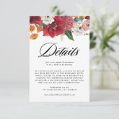 Vallende bladeren Garland herfst bruiloft details Informatiekaartje (Staand voorkant)