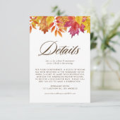 Vallende bladeren Garland herfst bruiloft details Informatiekaartje (Staand voorkant)