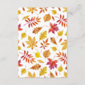 Vallende bladeren Garland herfst bruiloft details Informatiekaartje (Achterkant)