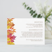 Vallende bladeren Garland herfst bruiloft details Informatiekaartje (Staand voorkant)