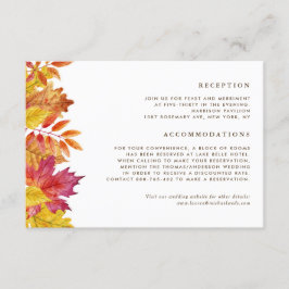 Vallende bladeren Garland herfst bruiloft details Informatiekaartje