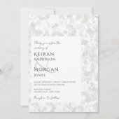 Vallende Bladeren Grijze Bruiloft Kaart (Voorkant)