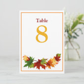 Vallende bladeren Groot Tafelnummer Kaart 5 x 7 (Staand voorkant)