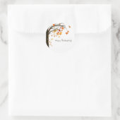 Vallende bladeren Happy Thanksgiving Envelope Stic Ronde Sticker (Tas)