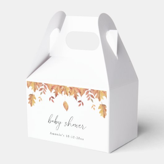 Vallende bladeren herfst baby shower bedankdoosjes (Achterkant)