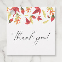 Vallende bladeren herfst baby shower Dank u