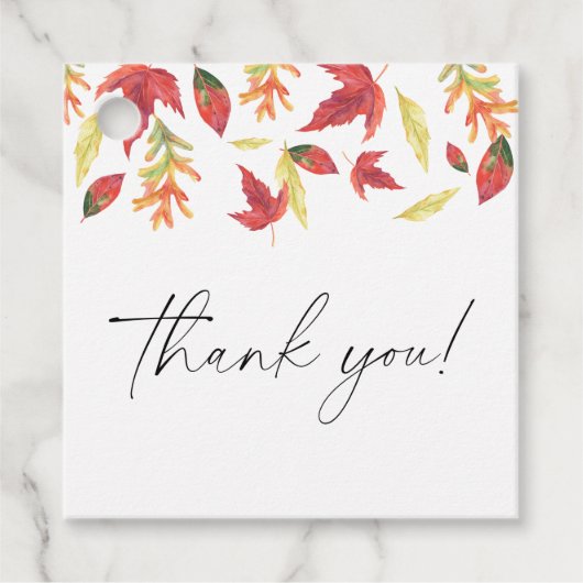 Vallende bladeren herfst baby shower Dank u Bedankjes Labels (Voorkant)