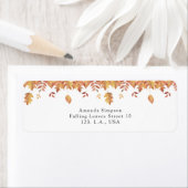 Vallende bladeren herfst baby shower etiket (Insitu)