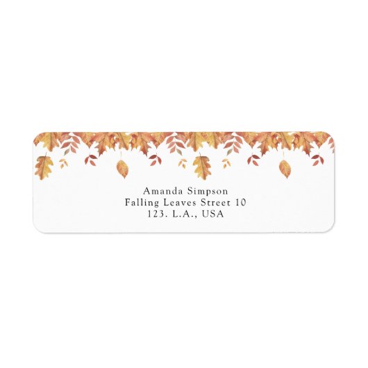 Vallende bladeren herfst baby shower etiket (Voorkant)