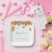 Vallende bladeren herfst baby shower papieren bordje (Feest)