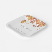 Vallende bladeren herfst baby shower papieren bordje (Gebogen)