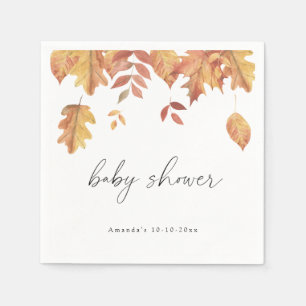 Vallende bladeren herfst baby shower servet