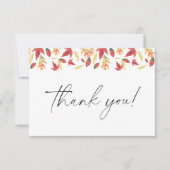 Vallende bladeren herfst baby shower - Thank You C Bedankkaart (Voorkant)