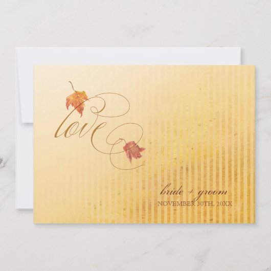 Vallende bladeren - herfst bruiloft uitnodigingen (Achterkant)