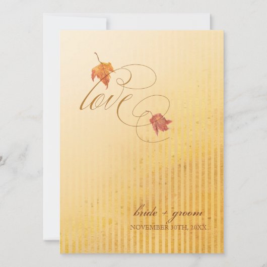 Vallende bladeren - herfst bruiloft uitnodigingen (Achterkant)
