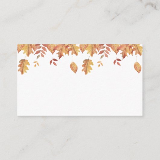 Vallende bladeren herfst geslacht neutrale luier l informatiekaartje (Achterkant)