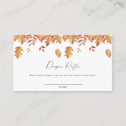 Vallende bladeren herfst geslacht neutrale luier l informatiekaartje (Voorkant)