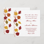 Vallende bladeren herfst herfst bruiloft uitnodigi kaart (Voorkant / Achterkant)