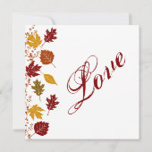 Vallende bladeren herfst herfst bruiloft uitnodigi kaart (Achterkant)