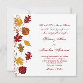 Vallende bladeren herfst herfst bruiloft uitnodigi kaart (Voorkant)