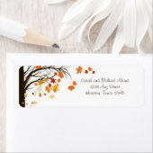 Vallende bladeren Herfst herfst retour adres label (Insitu)