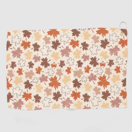 Vallende bladeren herfst Thanksgiving ontwerp Golfhanddoek (Horizontaal)